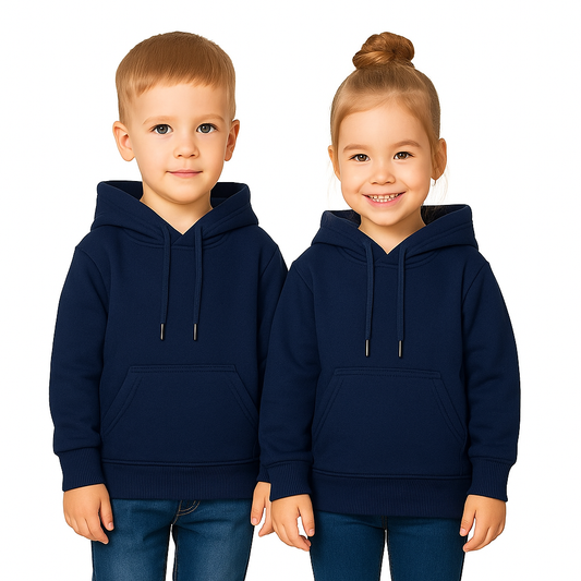 Navy Blue Hooded Melton Sweatshirt