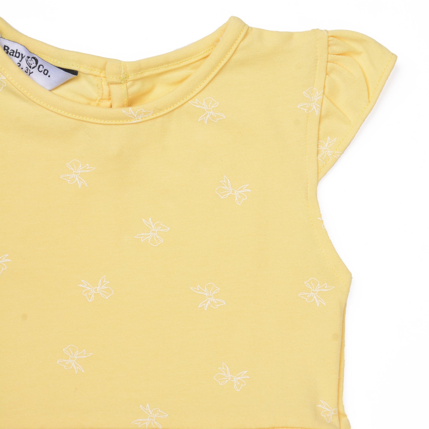 Yellow Printed Dress With Head Band