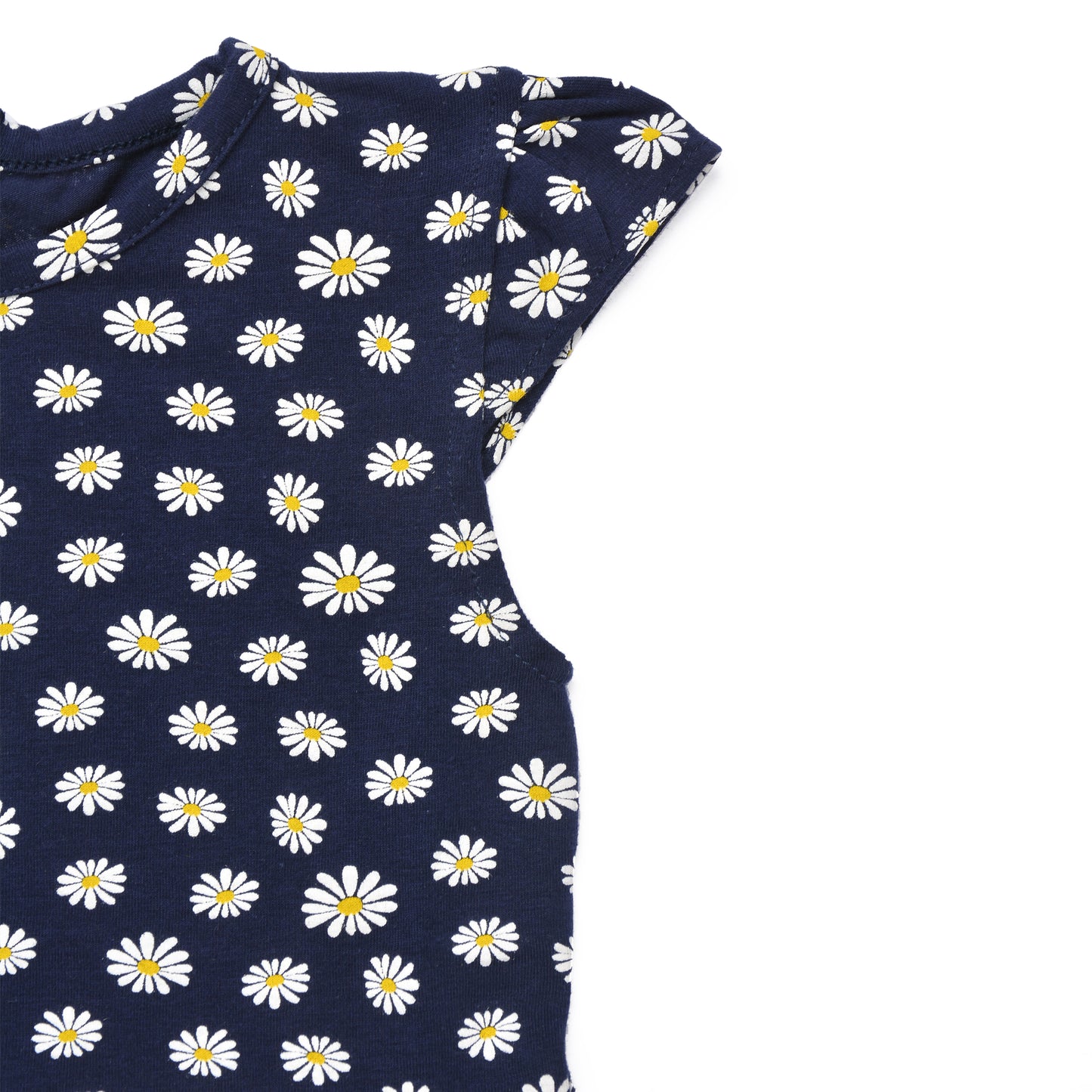 Blue Flowers Printed Dress With Head Band