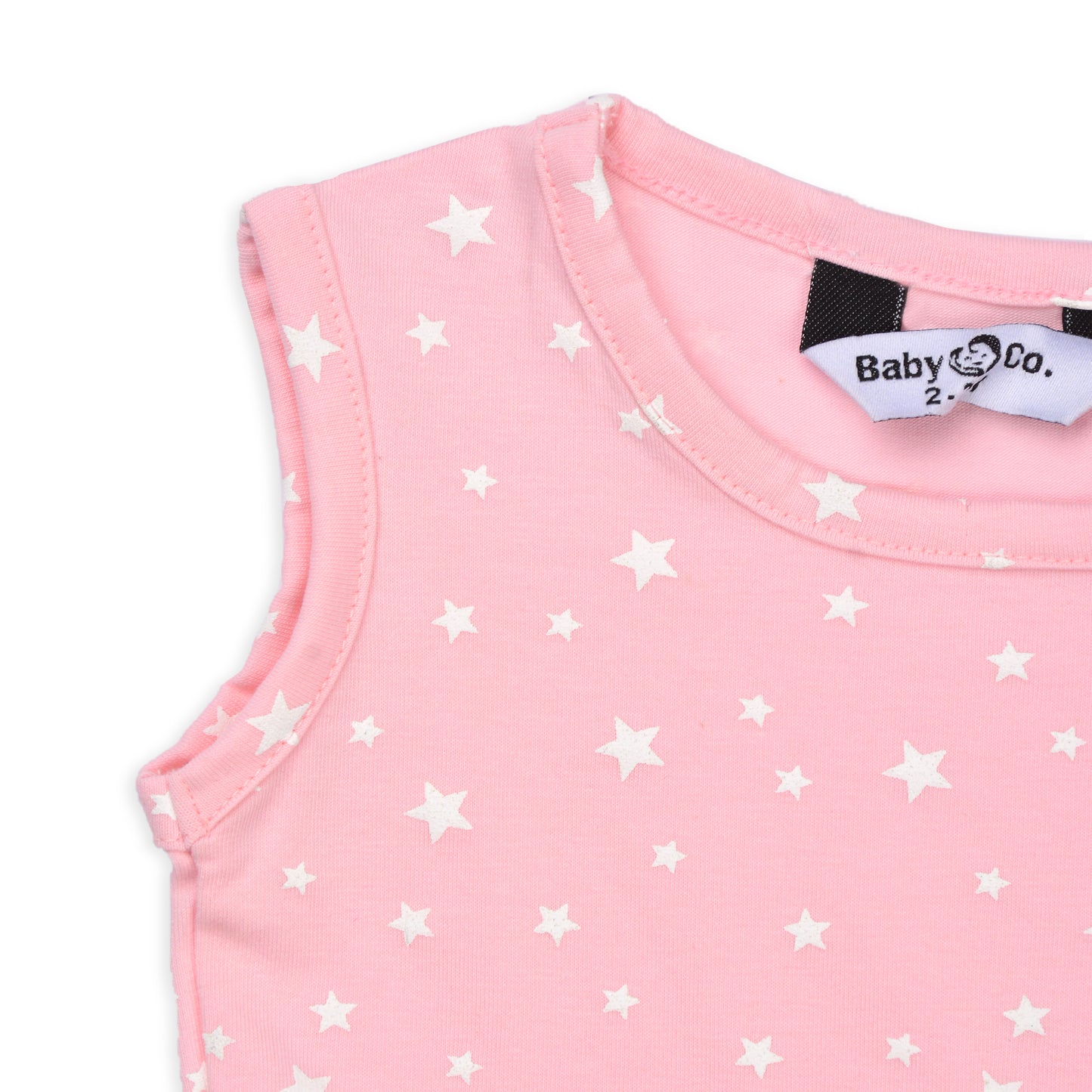 Rose Stars Printed Dress With Head Band
