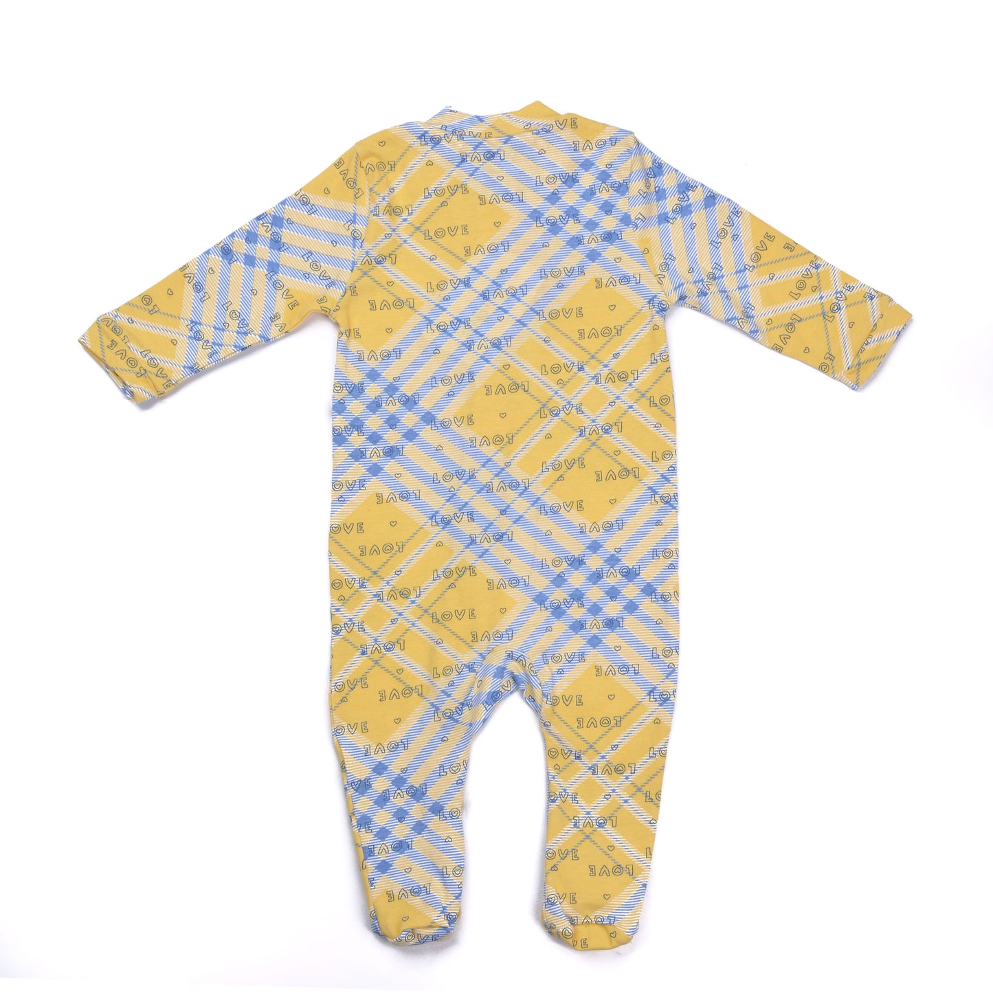 Yellow/blue Soft Cotton Baby Bodysuit With Ice Cap