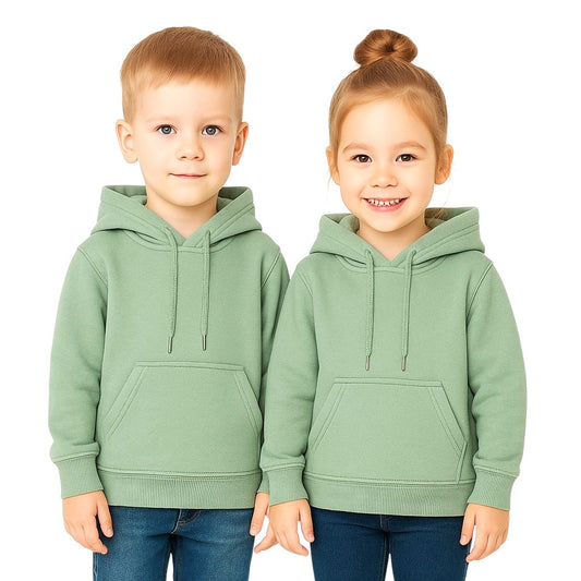 Mint green Hooded Melton Sweatshirt