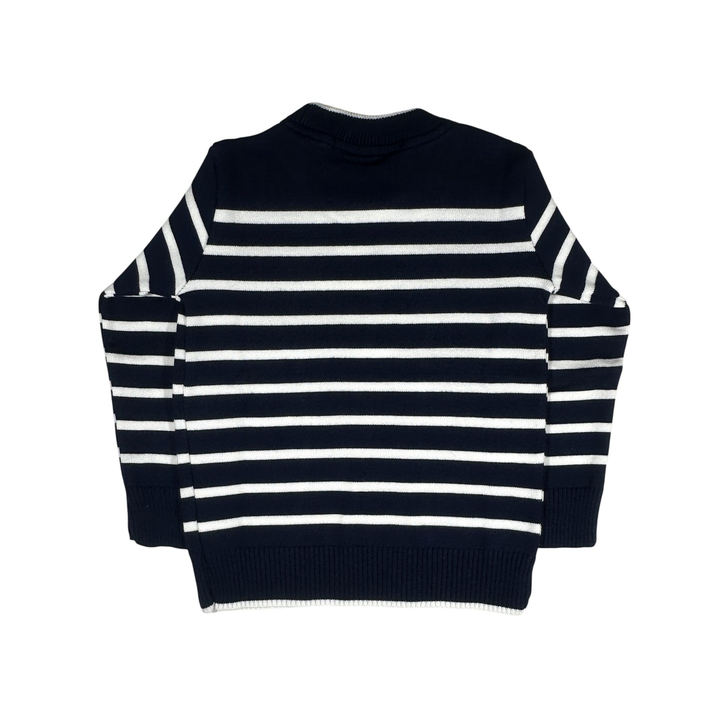 Navy Blue Long Sleeve Tricot Pullover