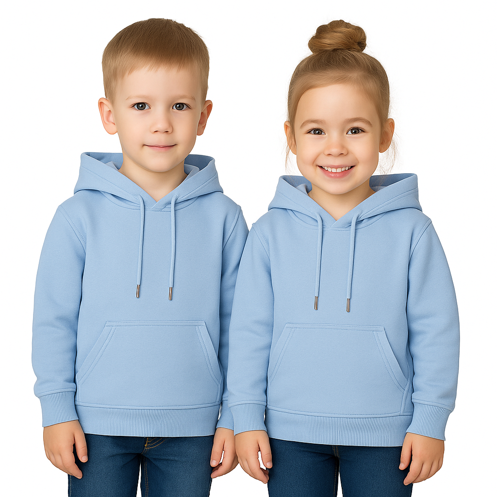 SKy Blue Hooded Melton Sweatshirt