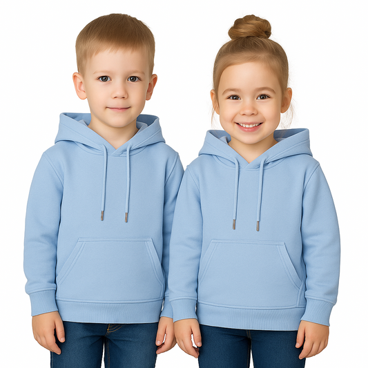 SKy Blue Hooded Melton Sweatshirt