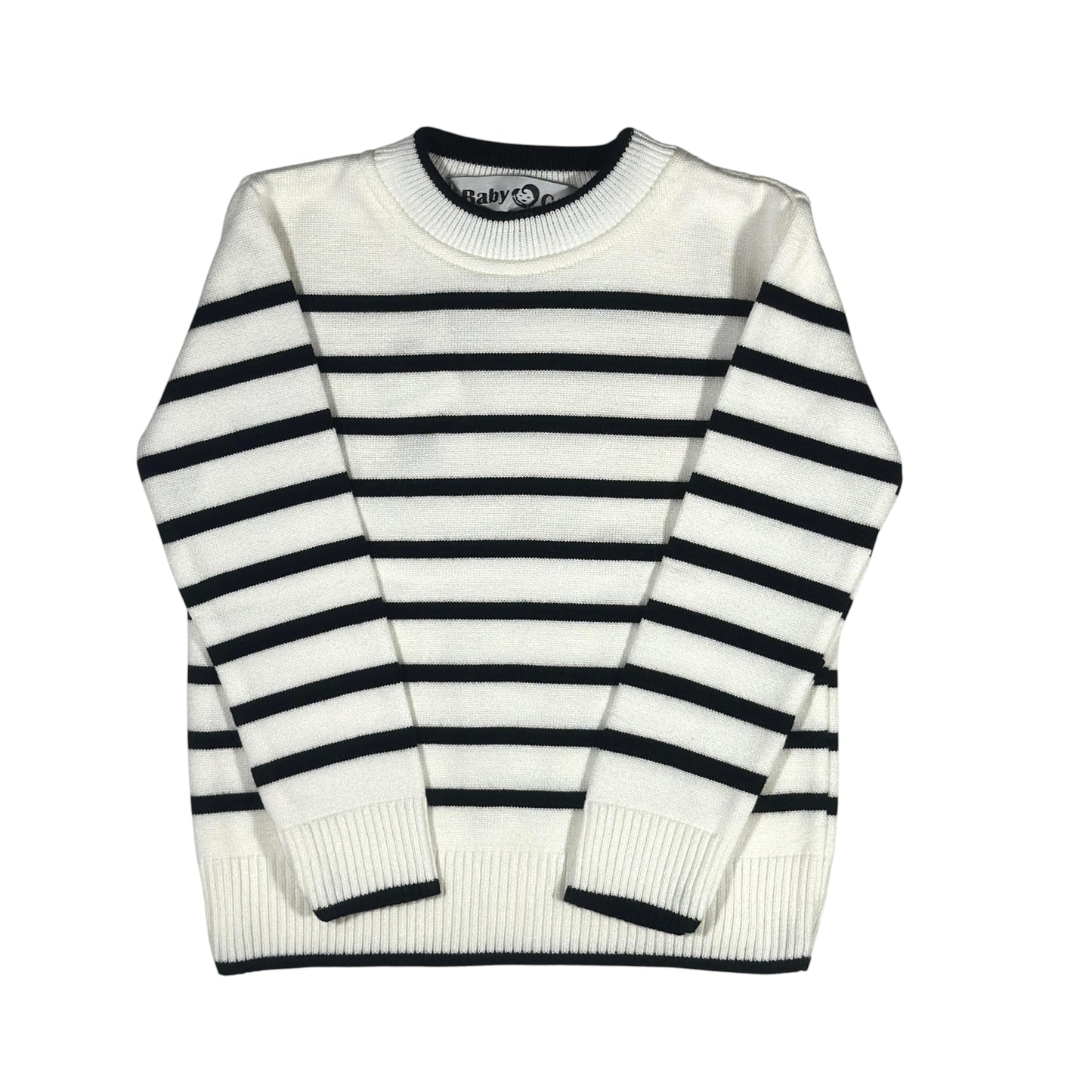 White Long Sleeve Tricot Pullover