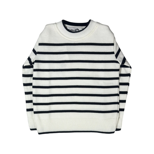 White Long Sleeve Tricot Pullover