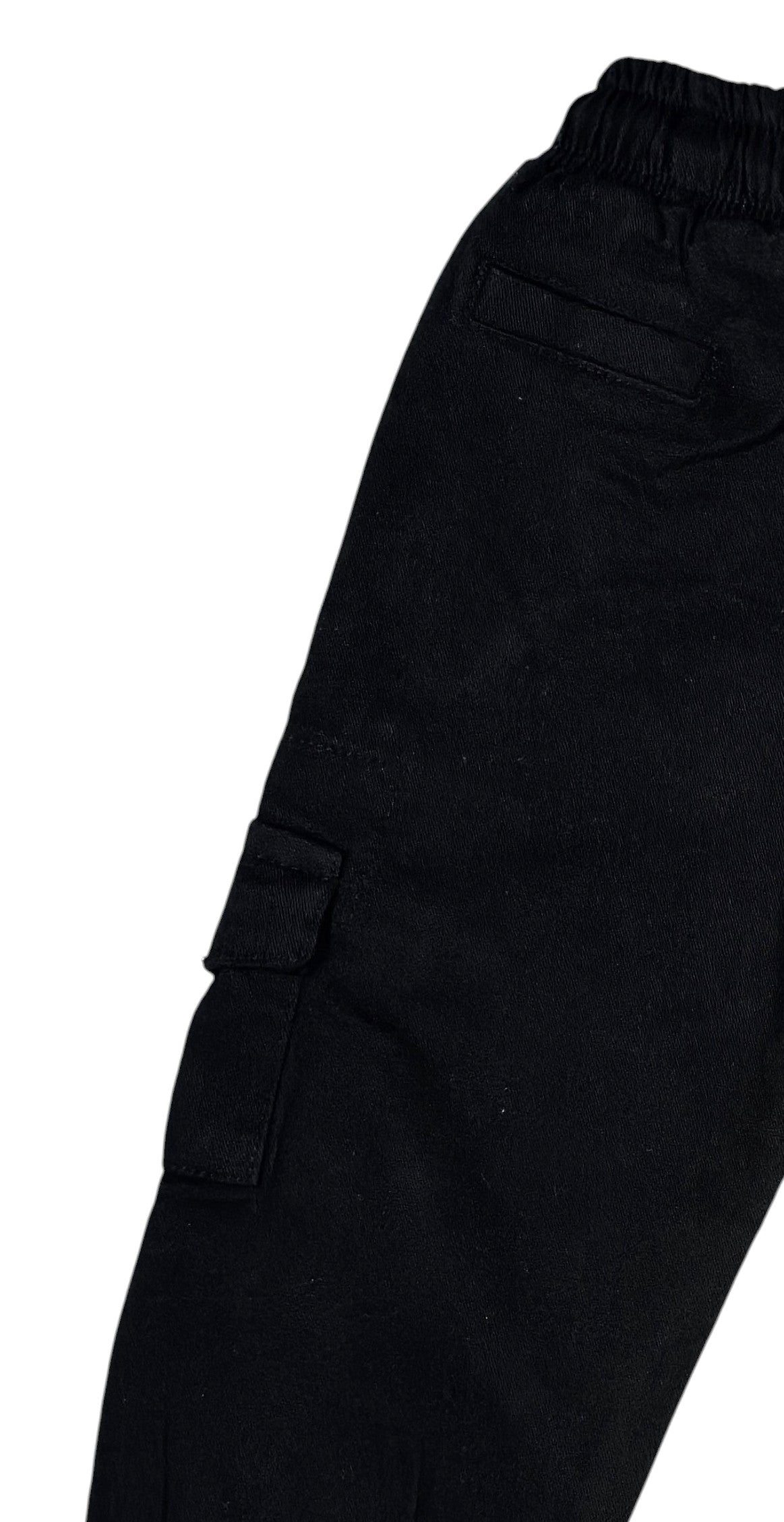 Black Cargo Pants with Elastic Waist