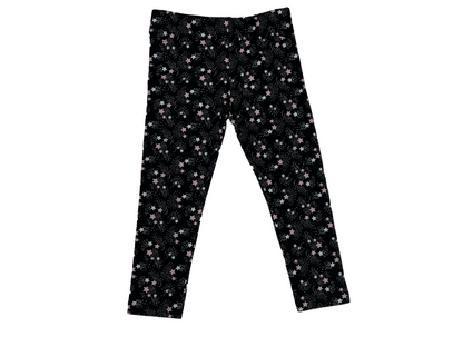 Stars Cotton Baby Set (Pink T-shirt + Black Stars Leggings)