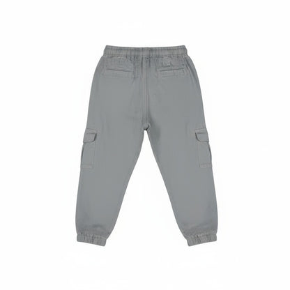 Grey Cargo Pants with Elastic Waist