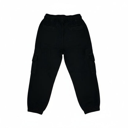 Black Cargo Pants with Elastic Waist