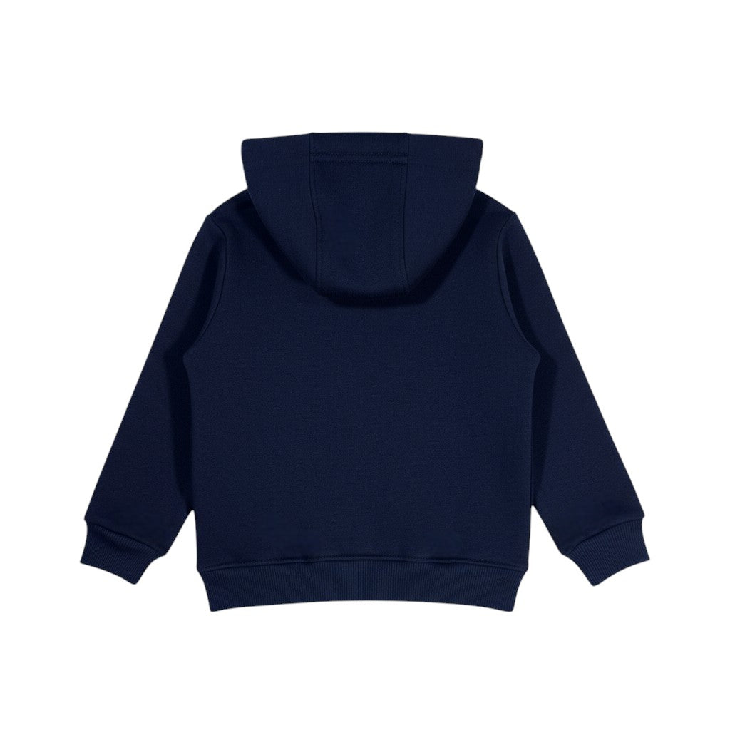 Navy Blue Hooded Melton Sweatshirt (Hoodie)