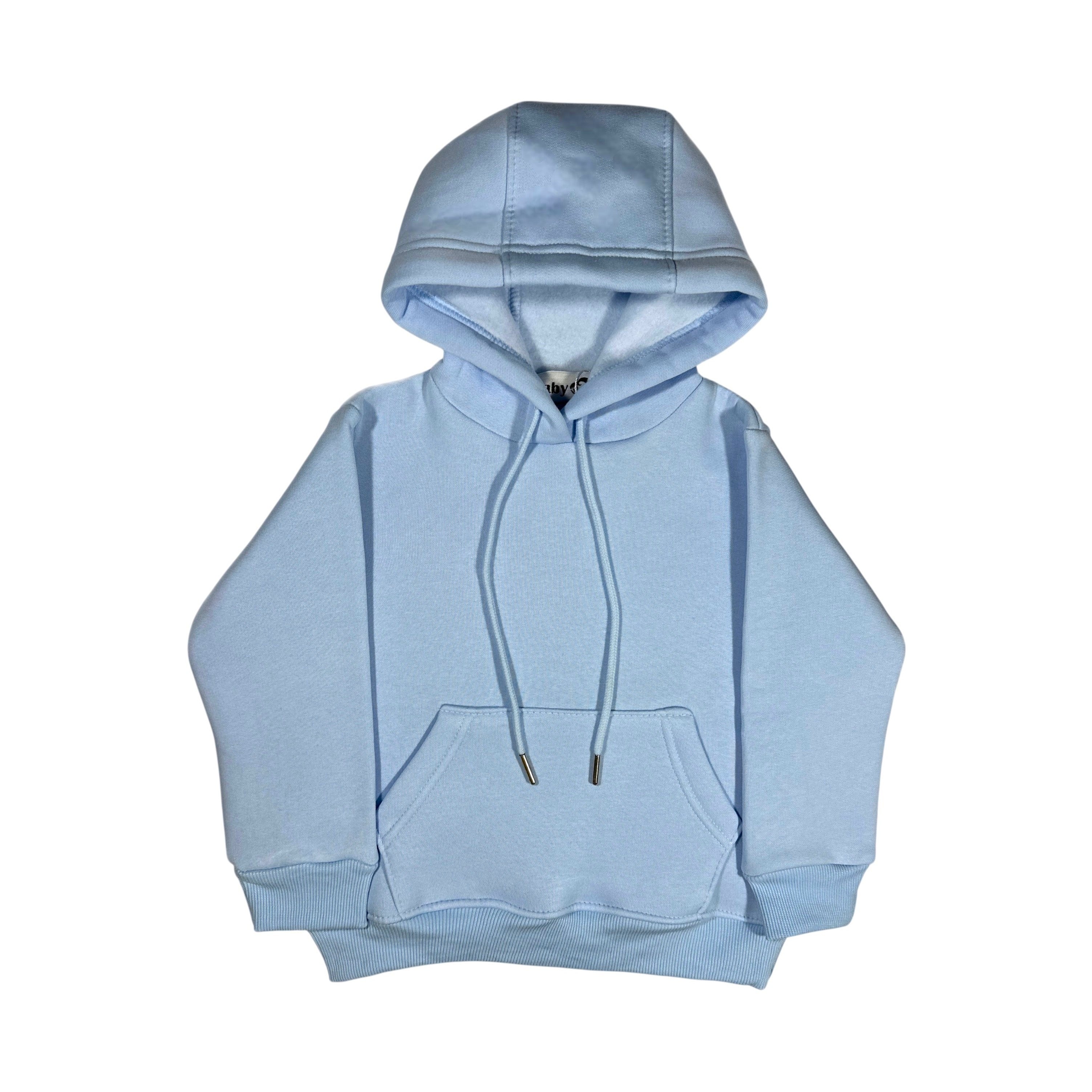 SKy Blue Hooded Melton Sweatshirt (Hoodie)
