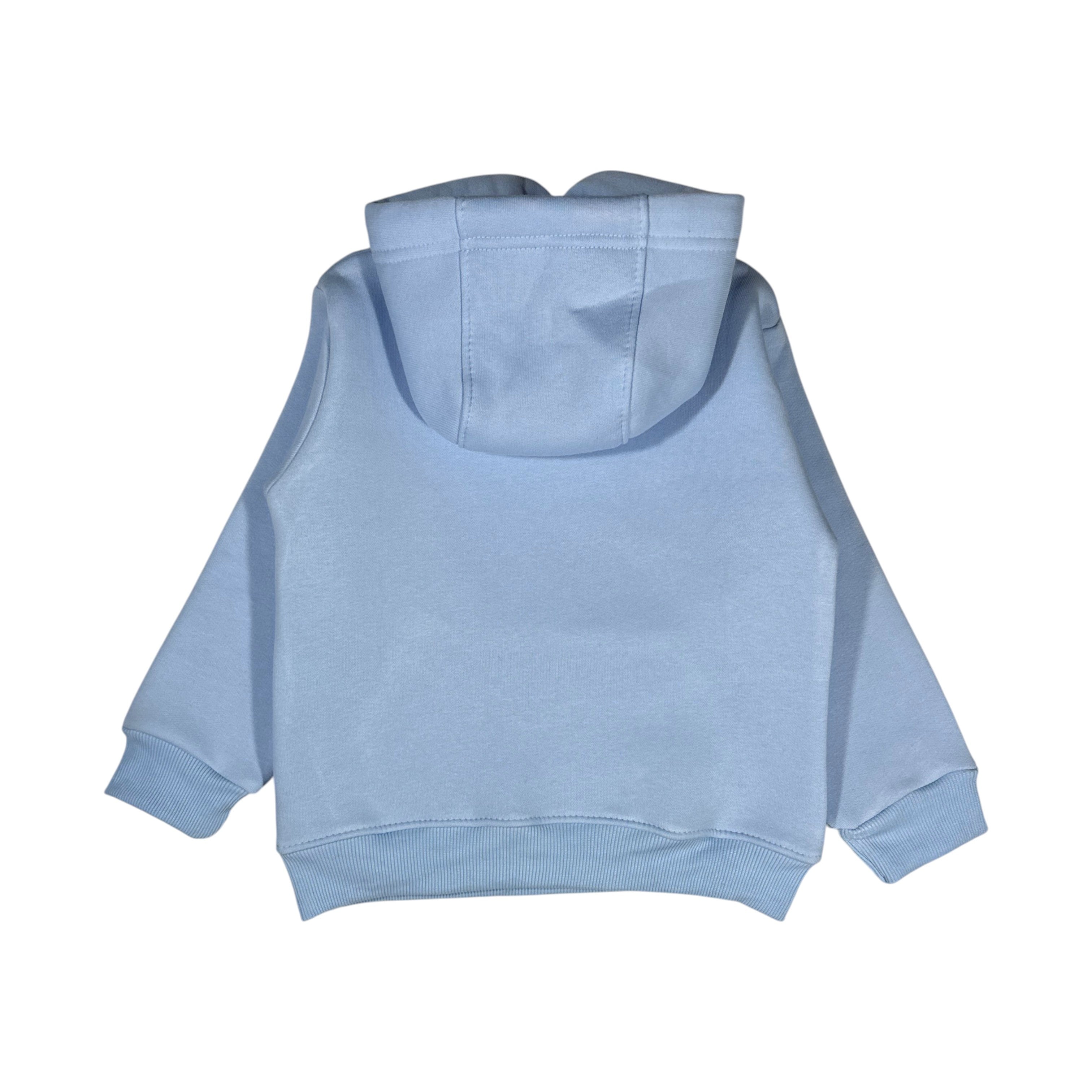 SKy Blue Hooded Melton Sweatshirt (Hoodie)