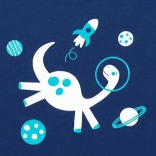 Dino in Space Navy Blue Boys T-shirt