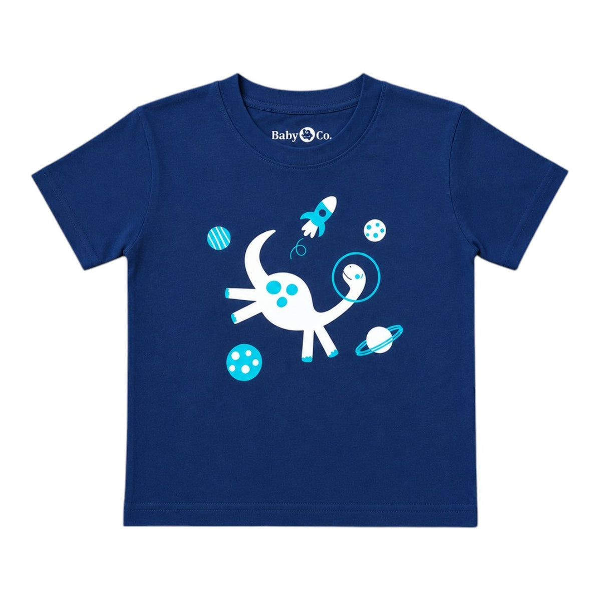Dino in Space Navy Blue Boys T-shirt