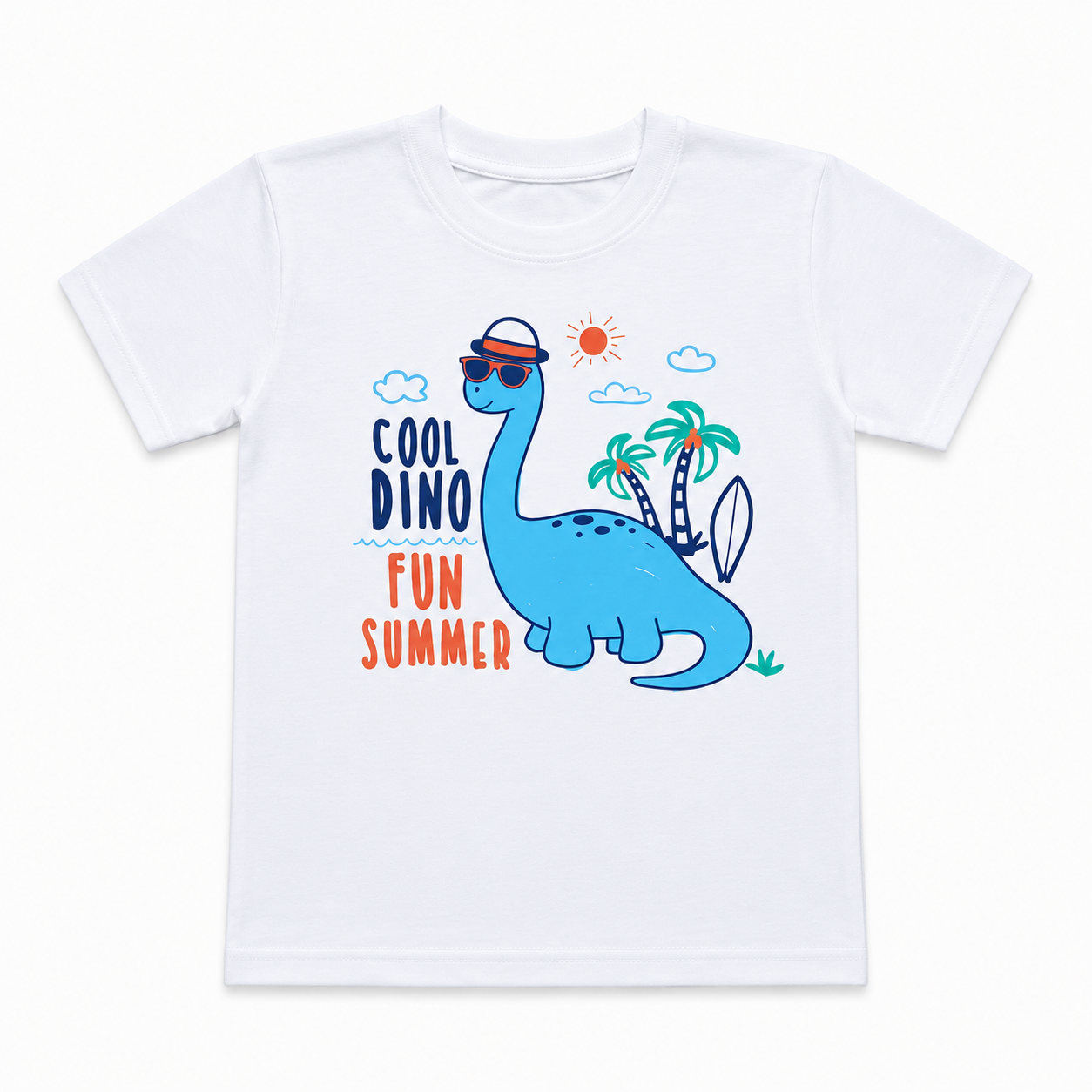 Cool Dino White Boys T-shirt