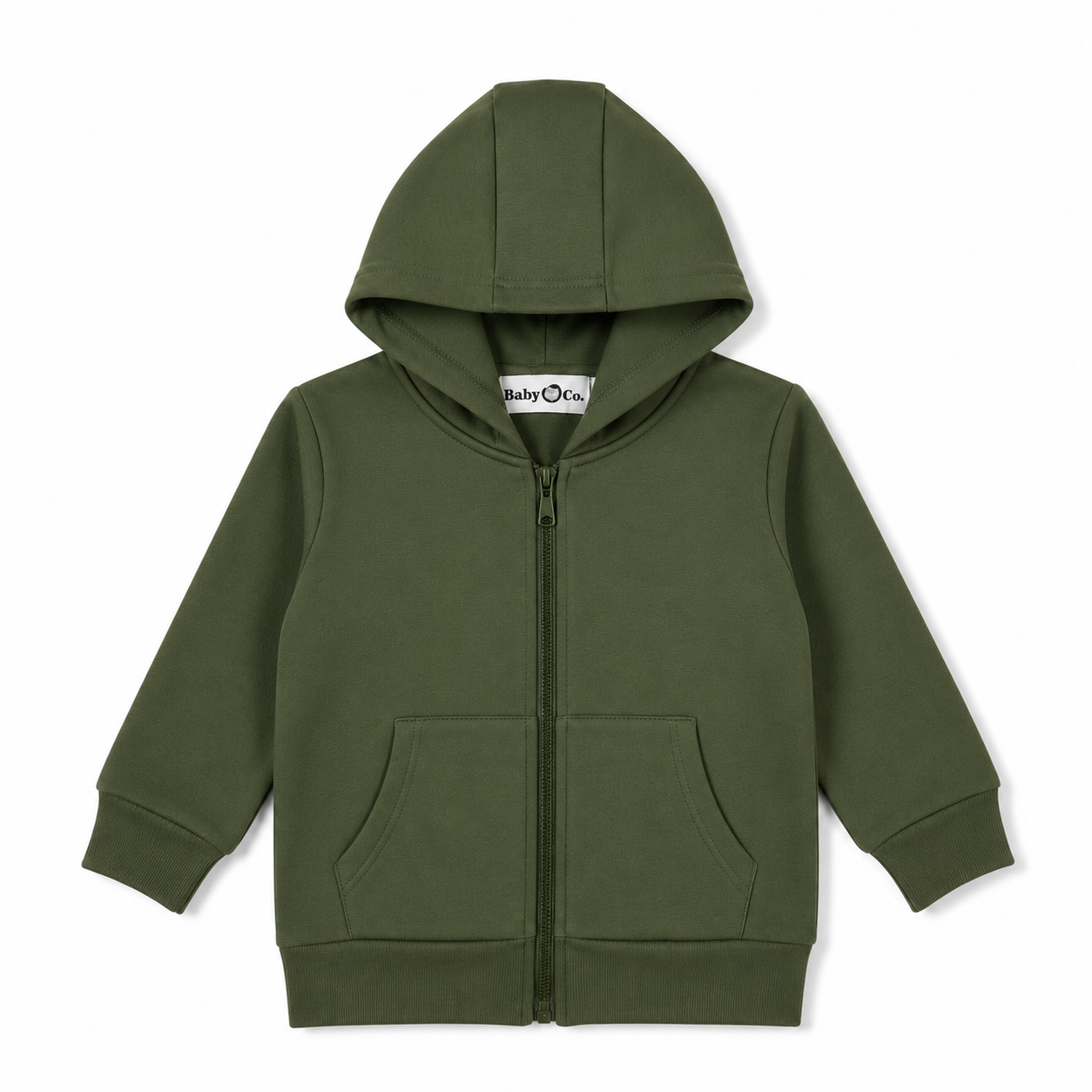 Olive green Zip up Hoodie Sports Jacket