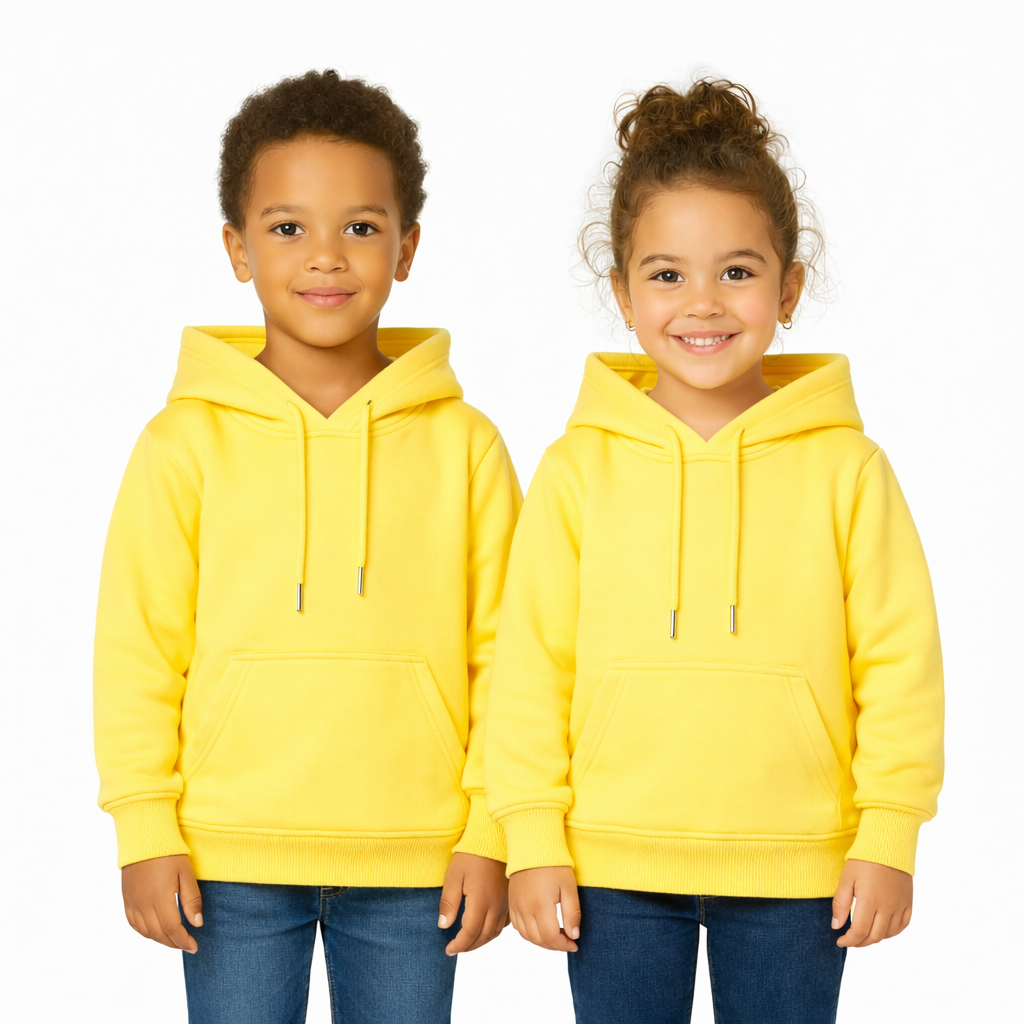 Yellow Hooded Melton Sweatshirt (Hoodie)