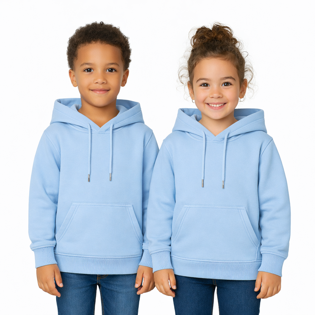 SKy Blue Hooded Melton Sweatshirt (Hoodie)