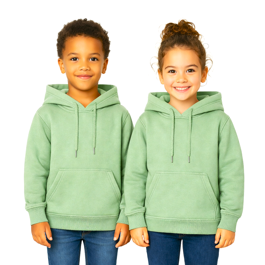 Mint green Hooded Melton Sweatshirt (Hoodie)