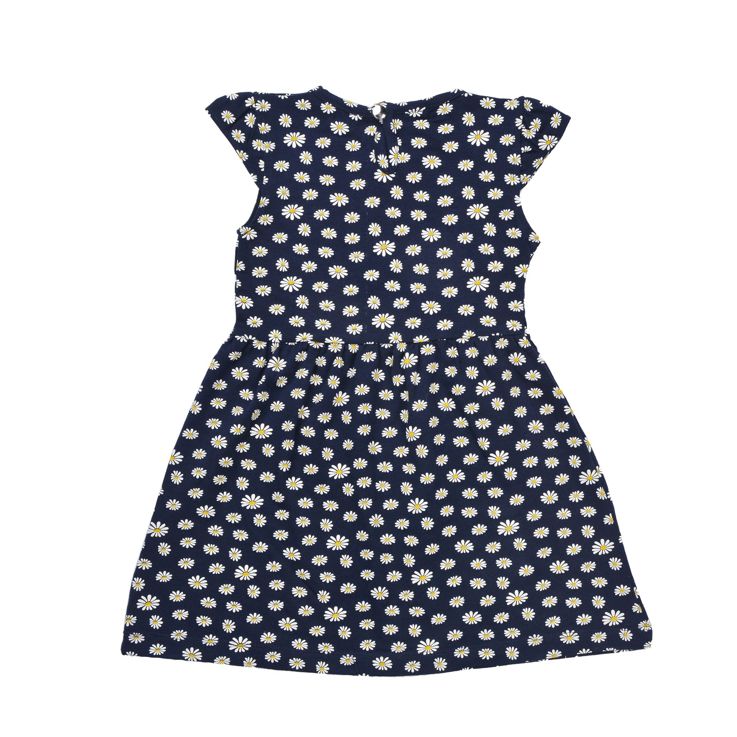 Blue Flowers Printed Dress With Head Band