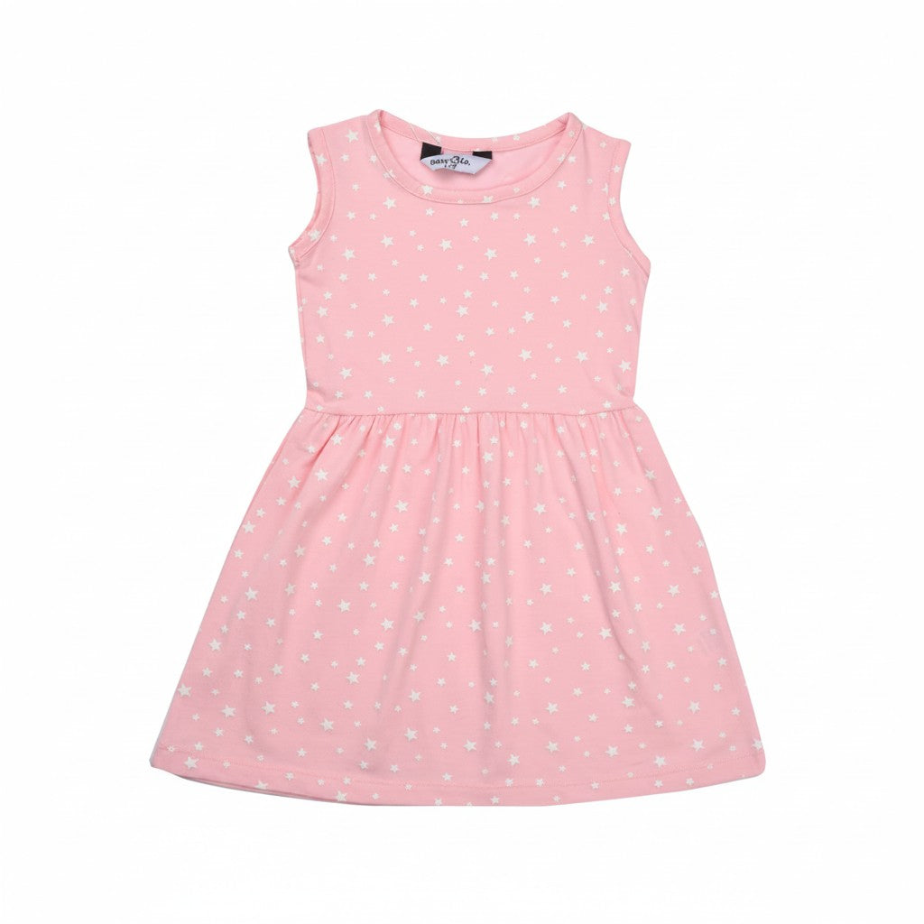 Rose Stars Printed Dress With Head Band