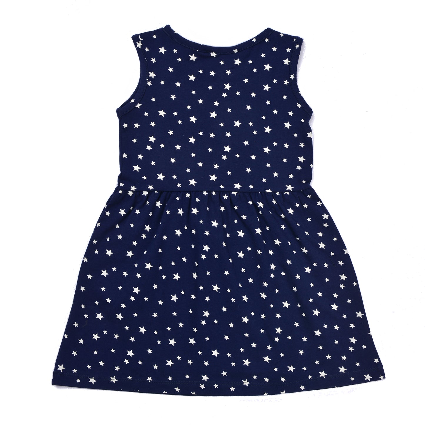 Blue Stars Printed Dress With Headband
