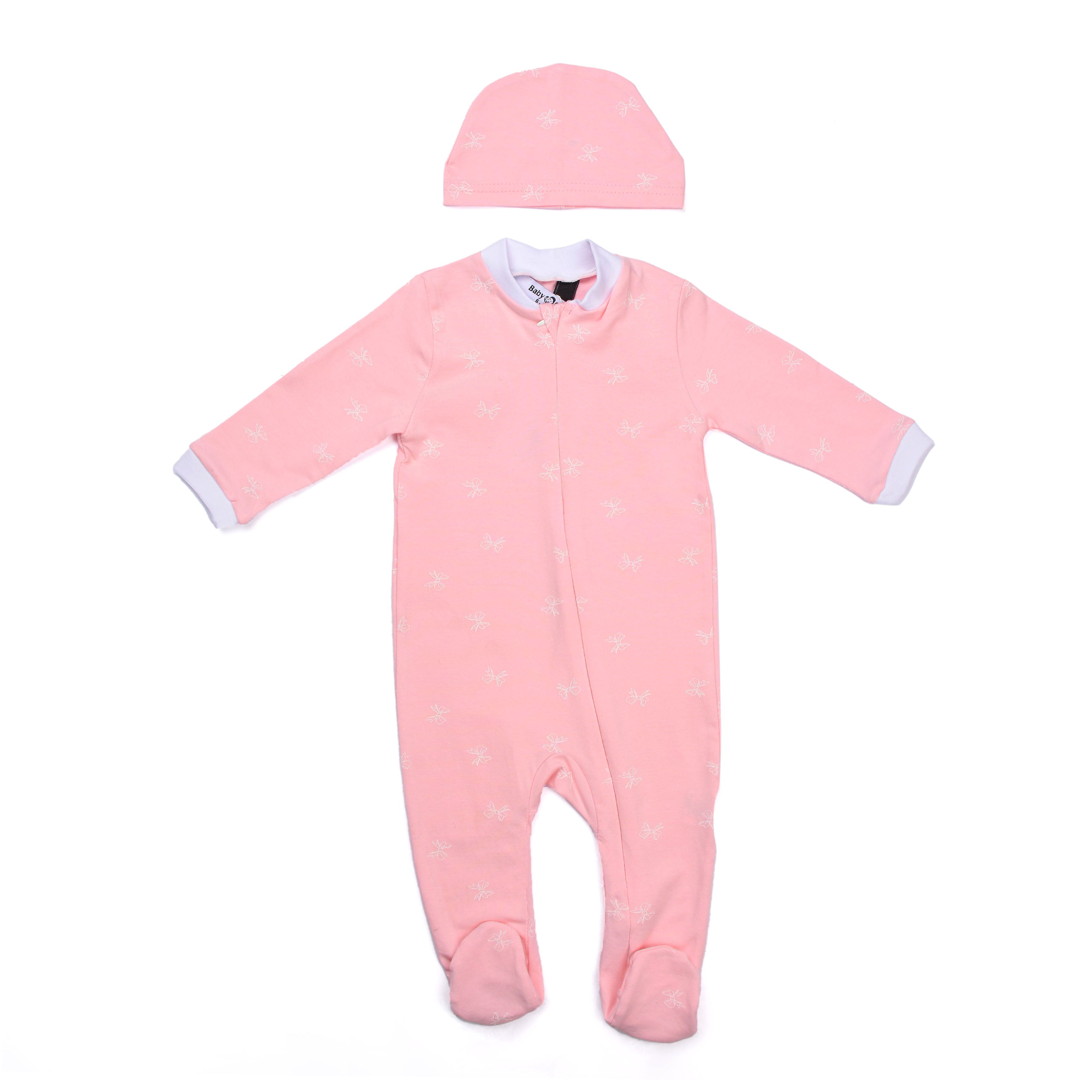 Rose Soft Cotton Baby Bodysuit With Ice Cap