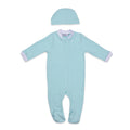 Sky Blue Baby Soft Cotton Bodysuit With Ice Cap