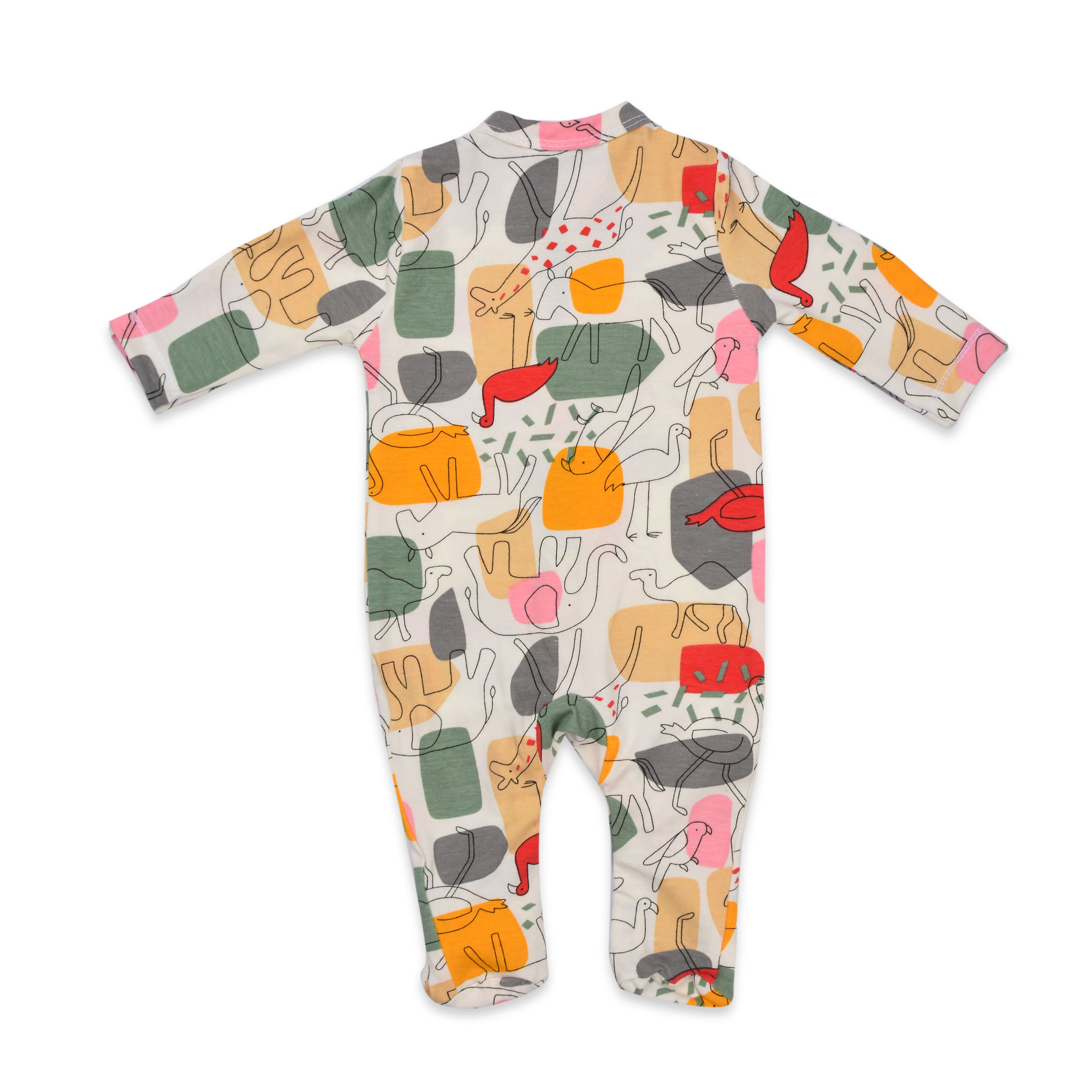 Watermelon Animals Snap Buttons Soft Cotton Baby Bodysuit With Ice Cap