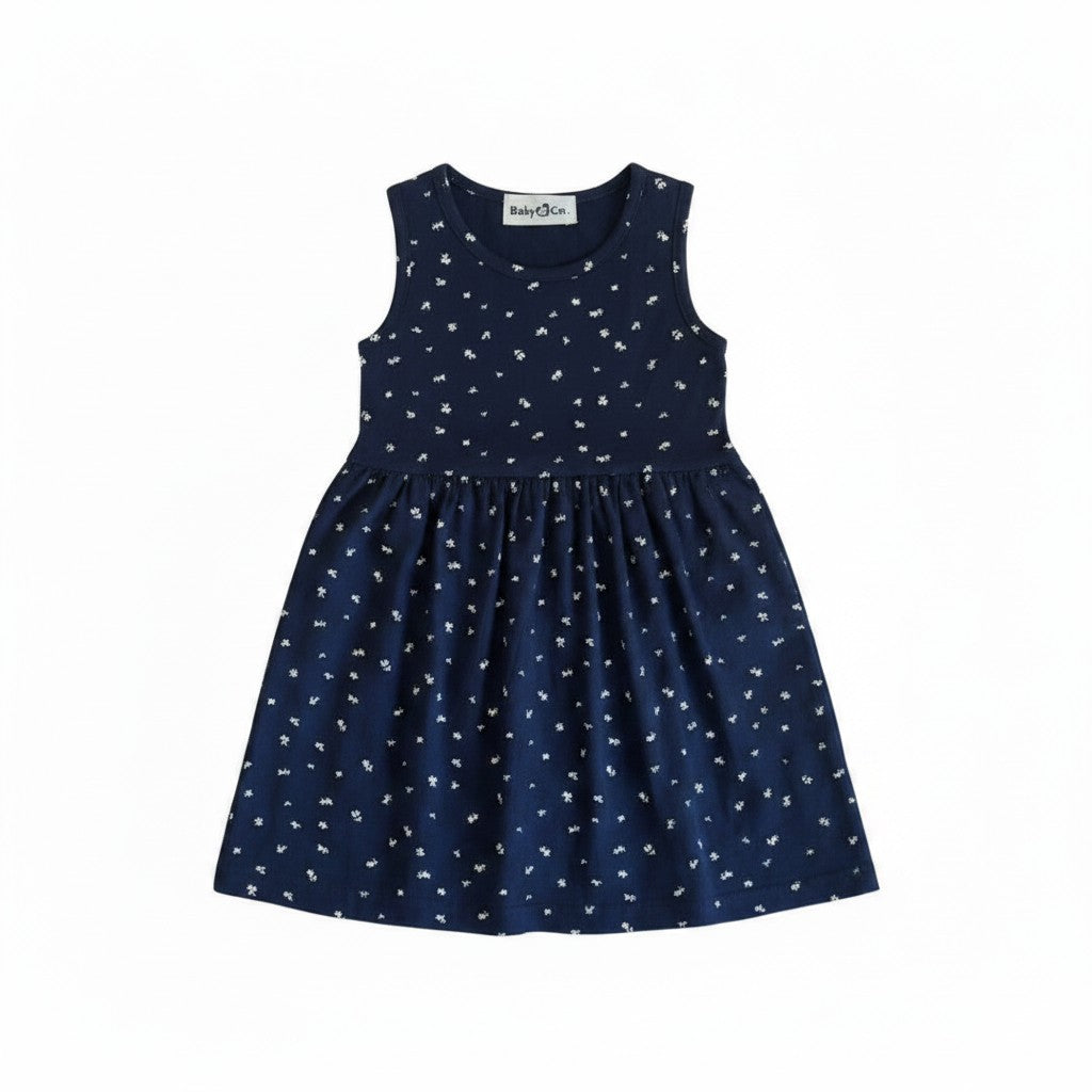 Navy Blue Flowers Dress