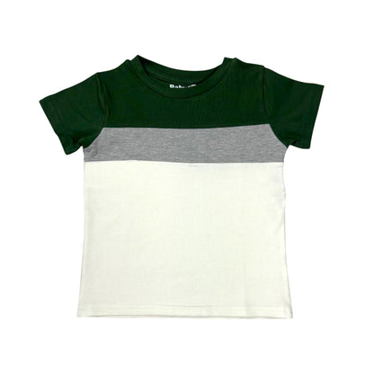 Multicolor Boys T-shirt (Olive Green/Grey/White)