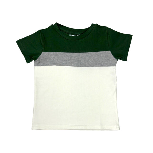 Multicolor Boys T-shirt (Olive Green/Grey/White)