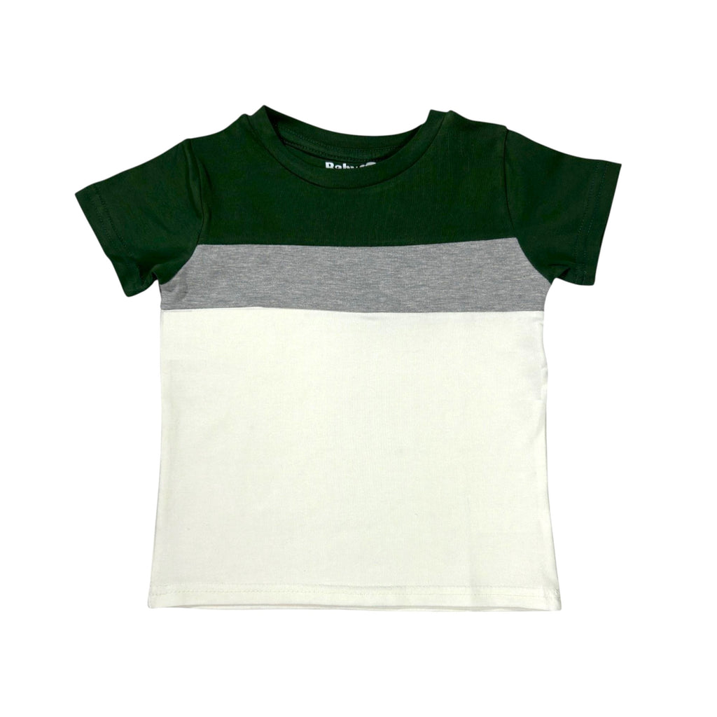 Multicolor Boys Set (Olive green Multicolor t-shirt & Grey Cargo Pants)