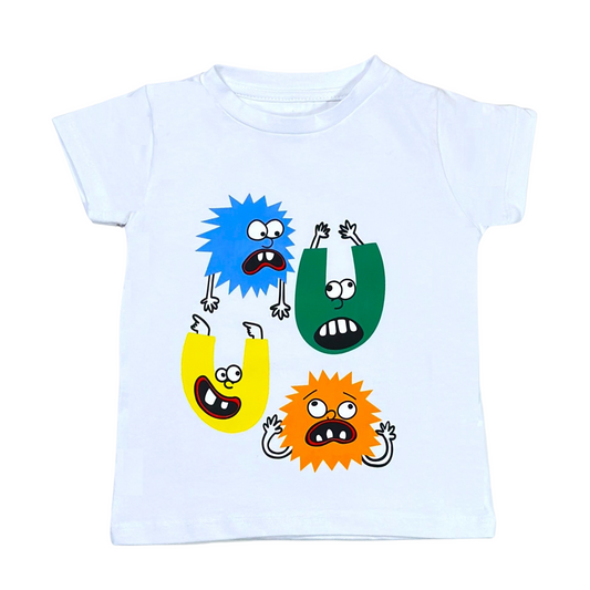 Monsters Graphic White Cotton T-shirt