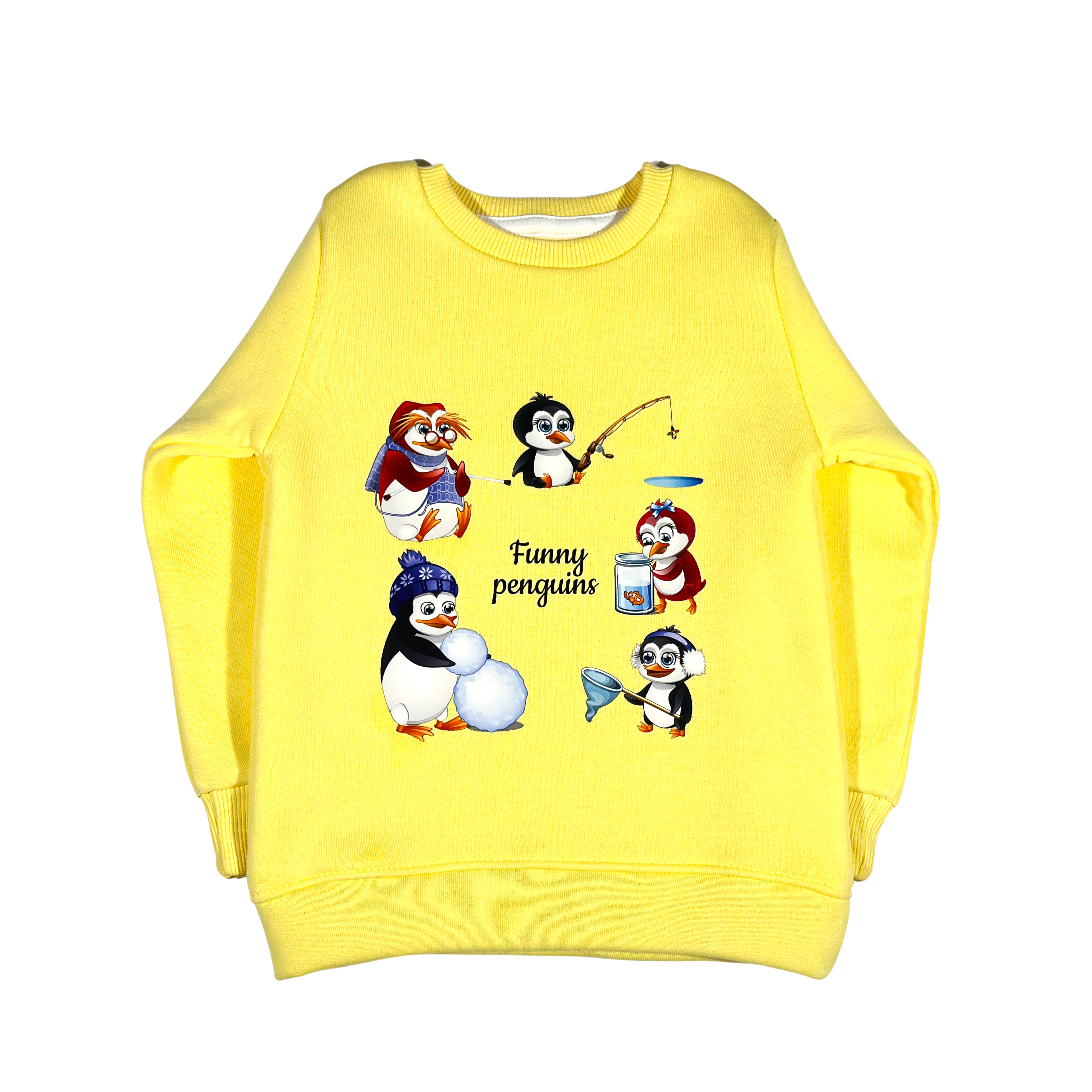 Yellow Penguins Melton Sweatshirt
