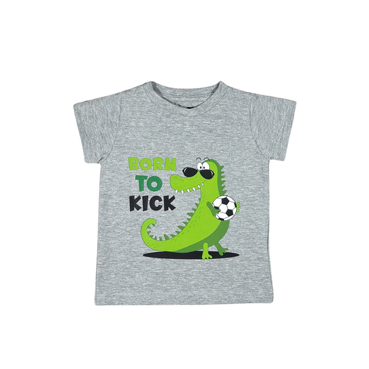 Grey Crocodile Set (Grey T-shirt + Olive Green Shorts)