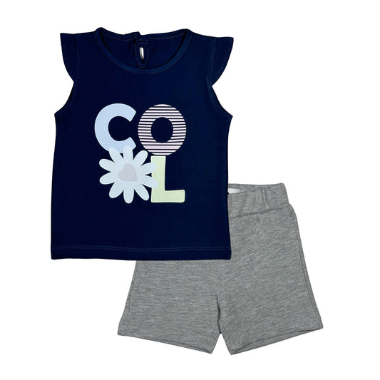 Cool Short Set (Navy T-shirt + Grey Shorts)