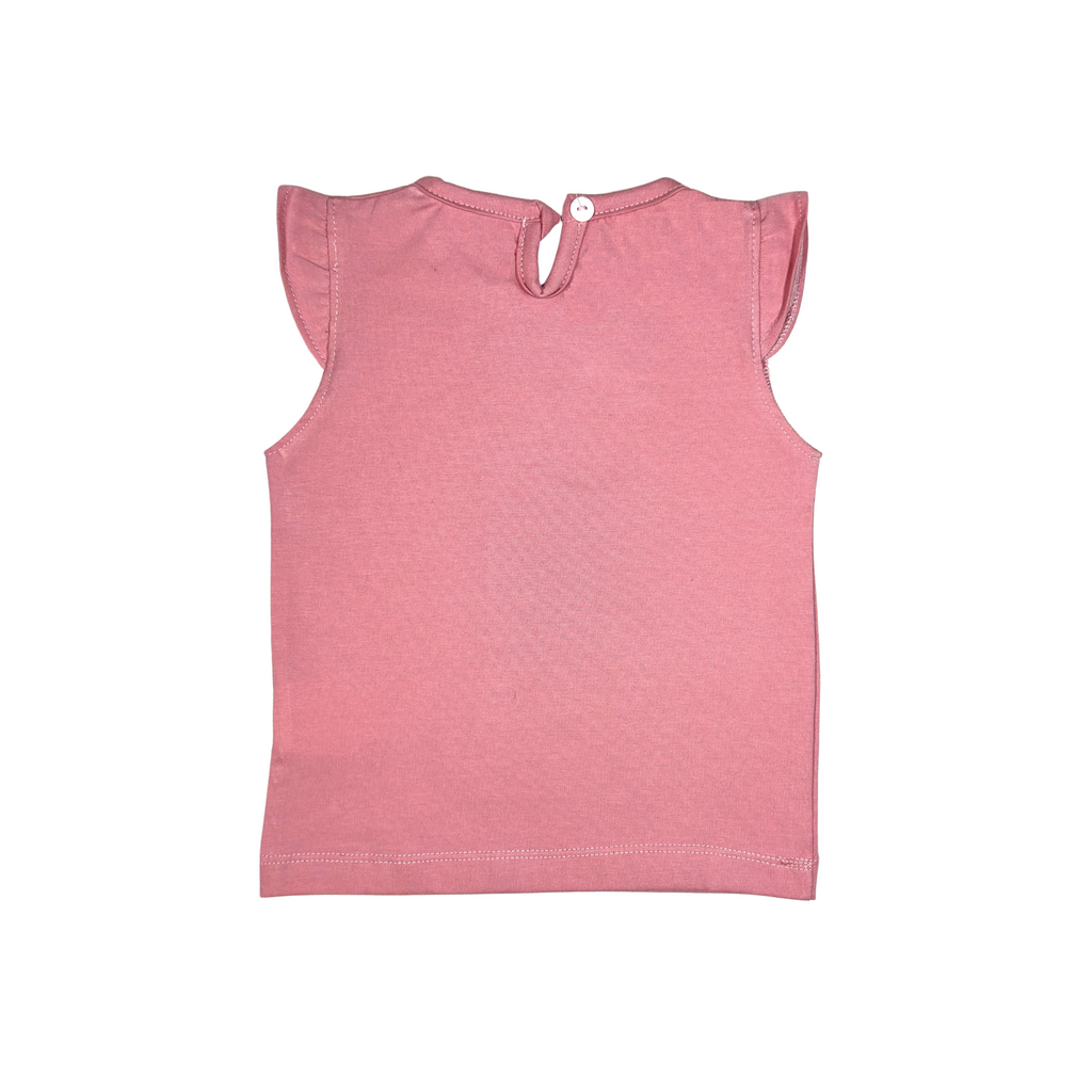 تي شيرت وردي بقلب الفراشات