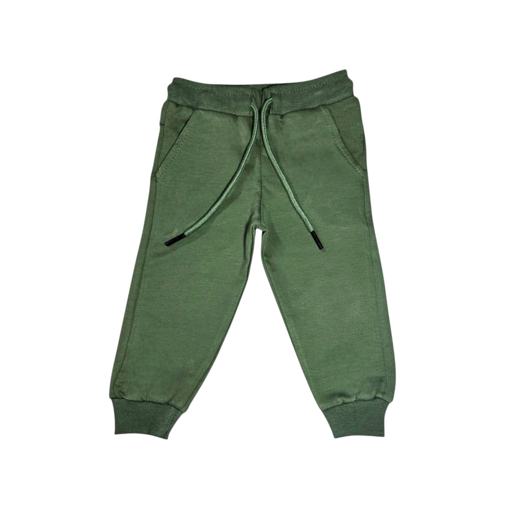 بنطال رياضي للأطفال باللون الأخضر الزيتوني