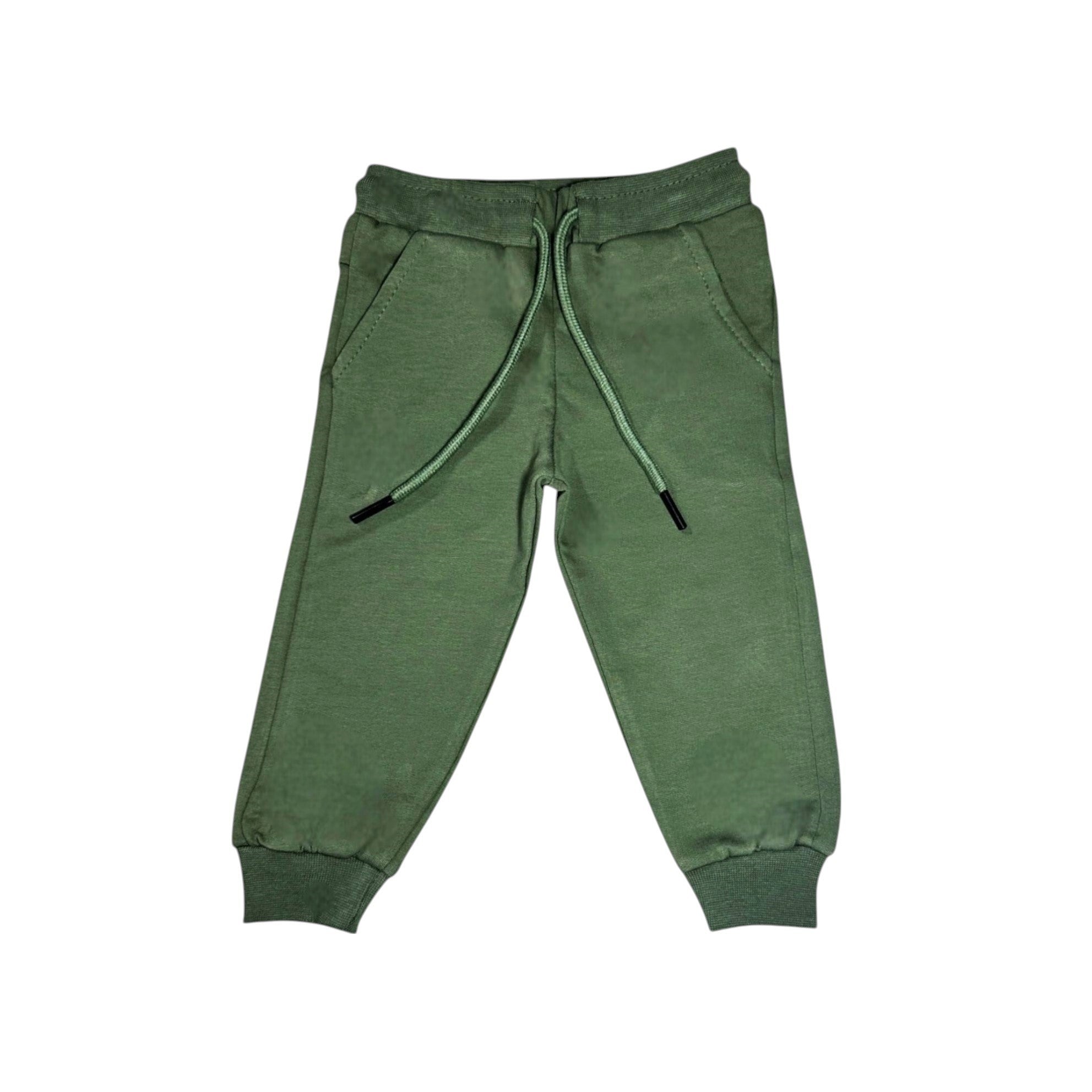 بنطال رياضي للأطفال باللون الأخضر الزيتوني