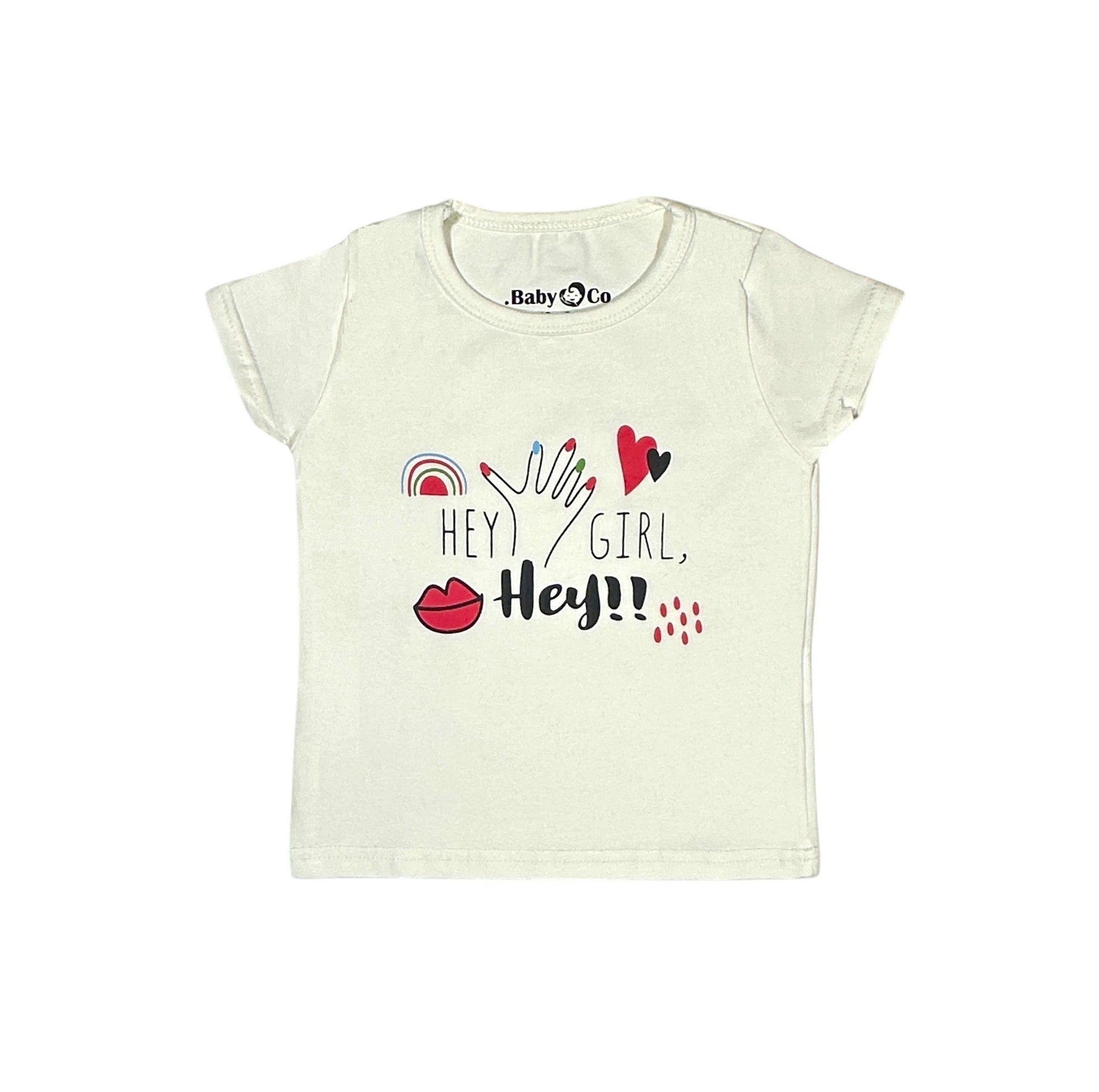تي شيرت أبيض عاجي من Hey Girl