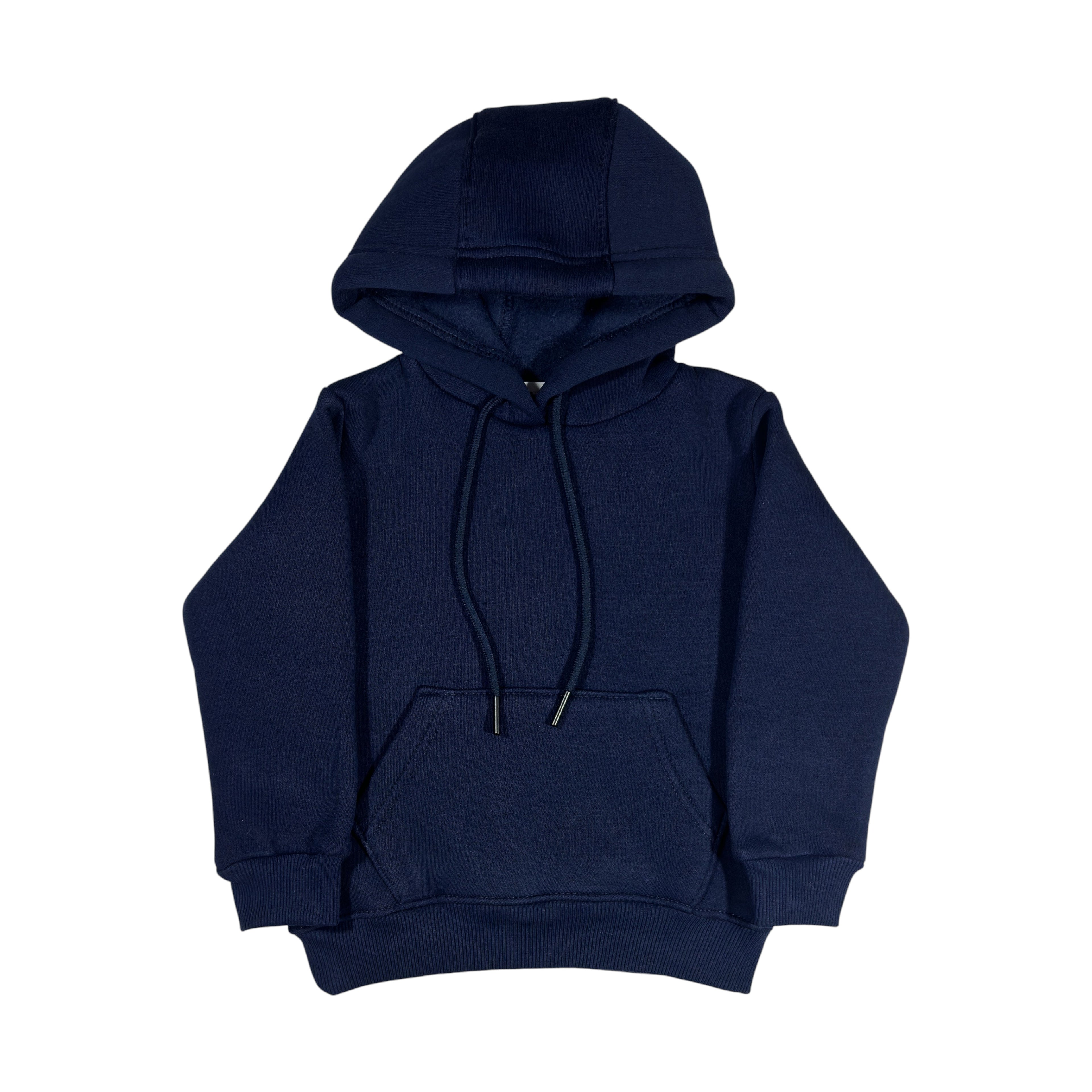 Navy Blue Hooded Melton Sweatshirt (Hoodie)