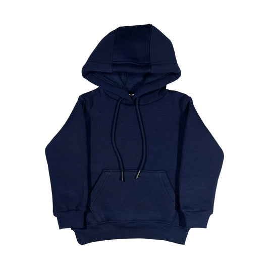 Navy Blue Hooded Melton Sweatshirt (Hoodie)