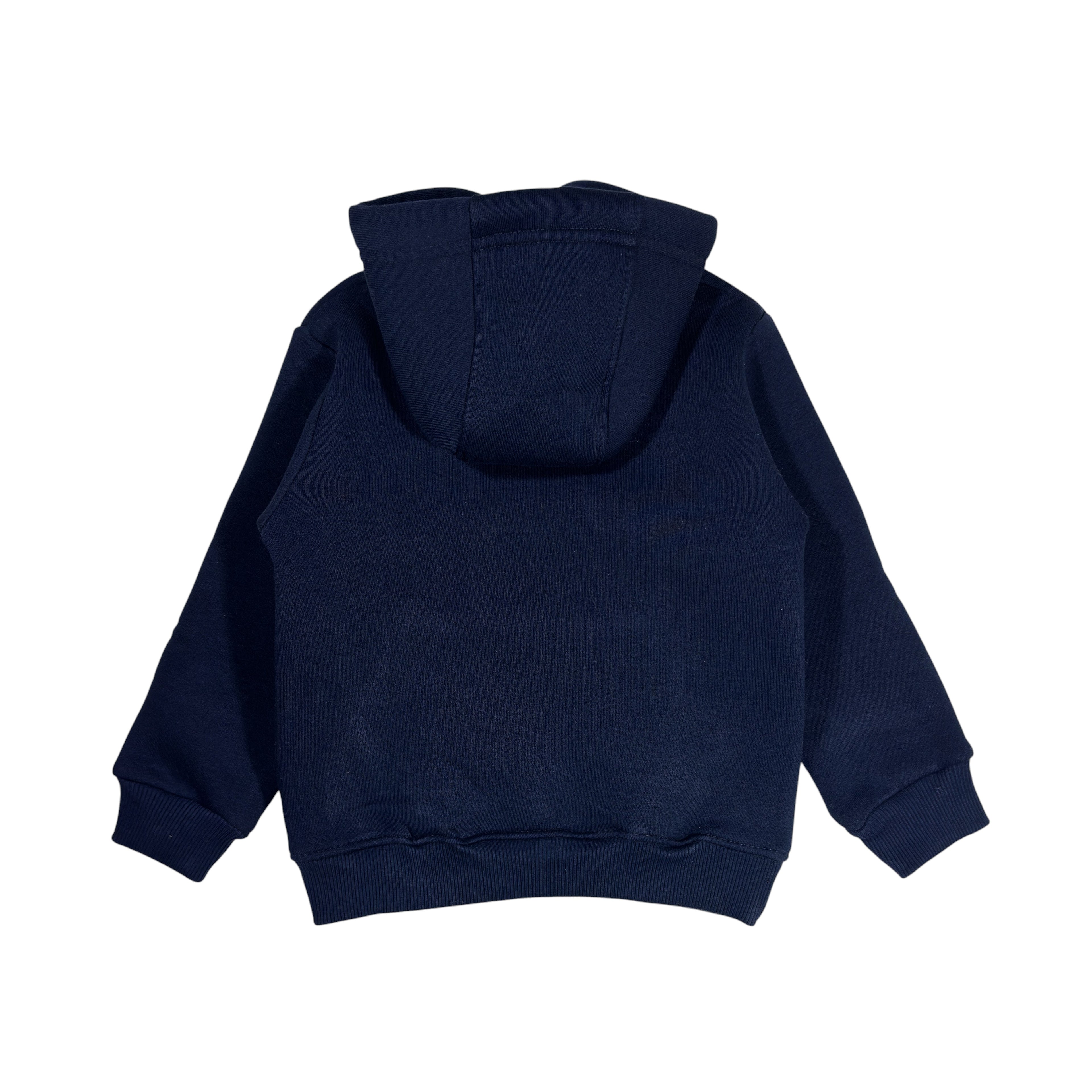 Navy Blue Hooded Melton Sweatshirt (Hoodie)