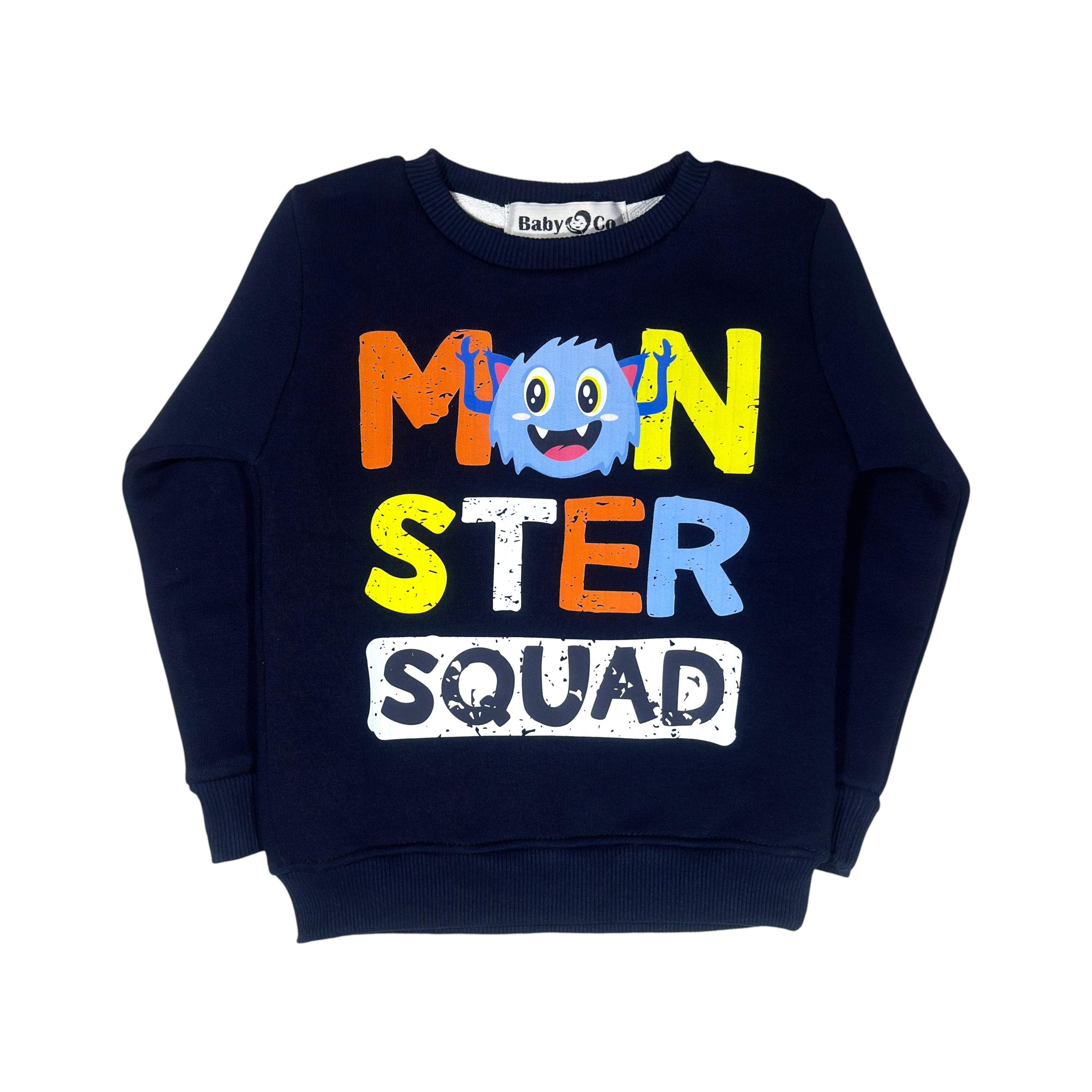 Monsters Navy Blue Melton Sweatshirt