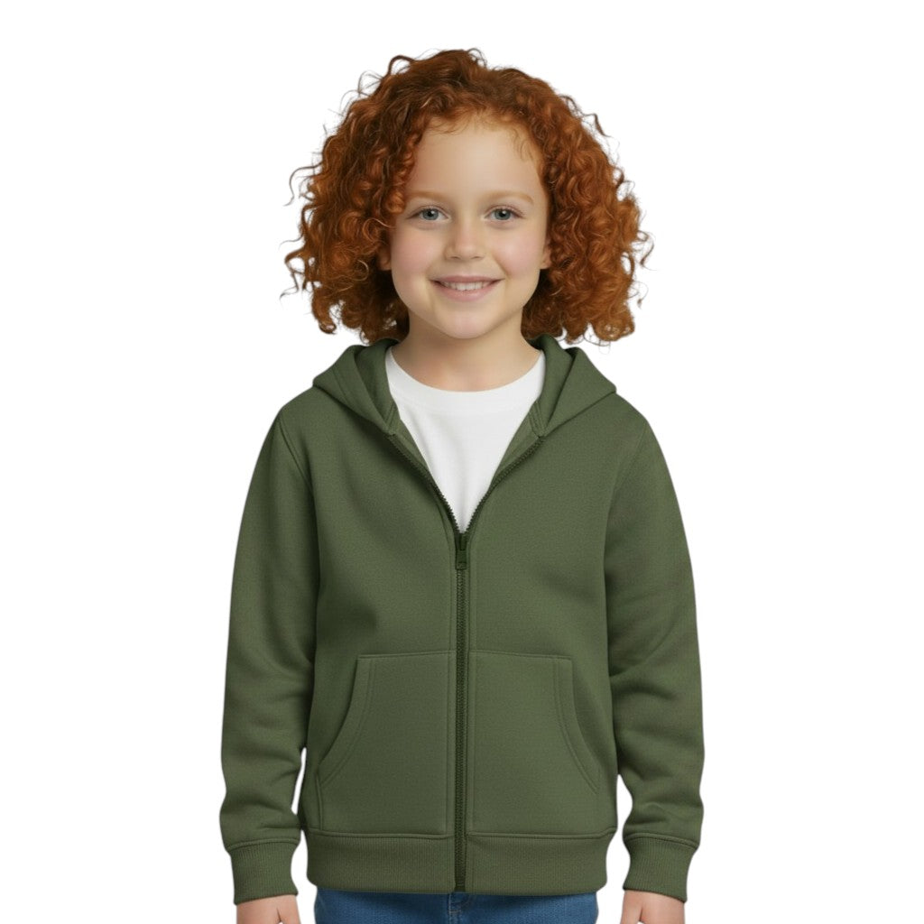 Olive green Zip up Hoodie Sports Jacket