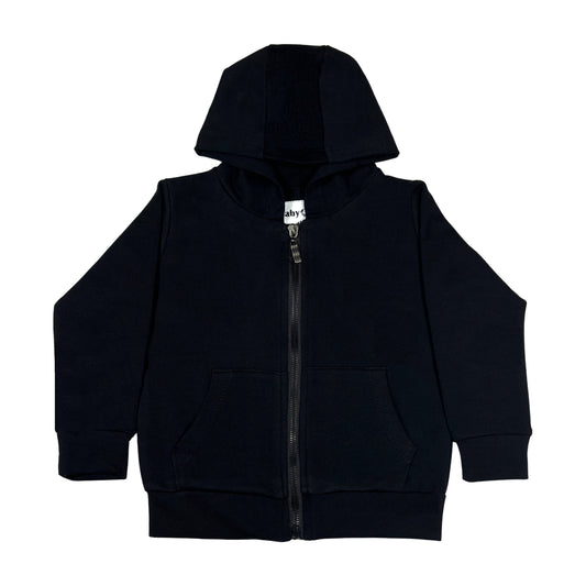Black Casual Baby Sports Jacket (zip-up Hoodie)
