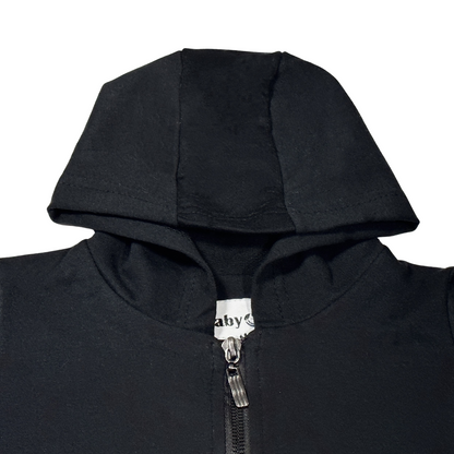 Black Casual Baby Sports Jacket (zip-up Hoodie)